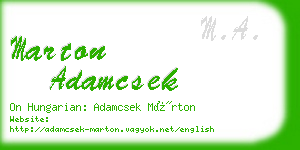 marton adamcsek business card